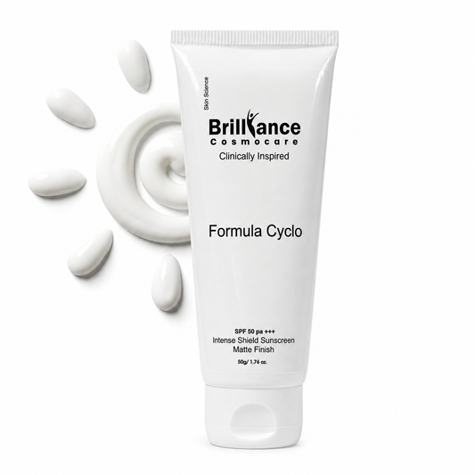 Brilliance Mineral Sunscreen SPF 50+++ Advanced Shield 25% Zinc Oxide + 2% Niacinamide + 1% Hyaluronic Acid + Vitamin C