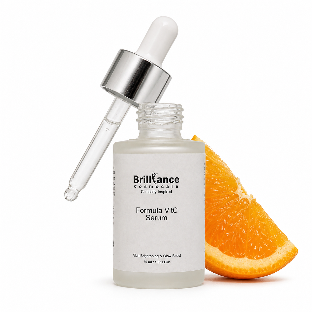 Brilliance Cosmocare Vitamin C 10% + Hyaluronic Acid 1% + Niacinamide 2% Serum, 30ml | Beginner Brightening Serum for Glowing Skin | Hydrating Daily Face Serum | 30ml