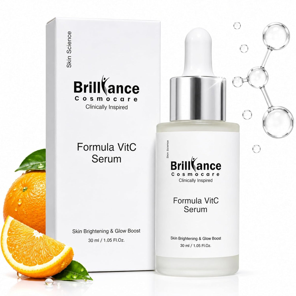 Vitamin C 20% and Hyaluronic Acid 2% for Glowing Skin | Vitamin C Serum for All Indian Skin,