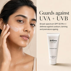 Brilliance Mineral Sunscreen SPF 50+++ Advanced Shield 25% Zinc Oxide + 2% Niacinamide + 1% Hyaluronic Acid + Vitamin C